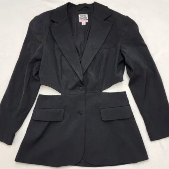 Alani Noelle Future Collective Cut Out Blazer in Black, Size Small - Picture 2 of 6